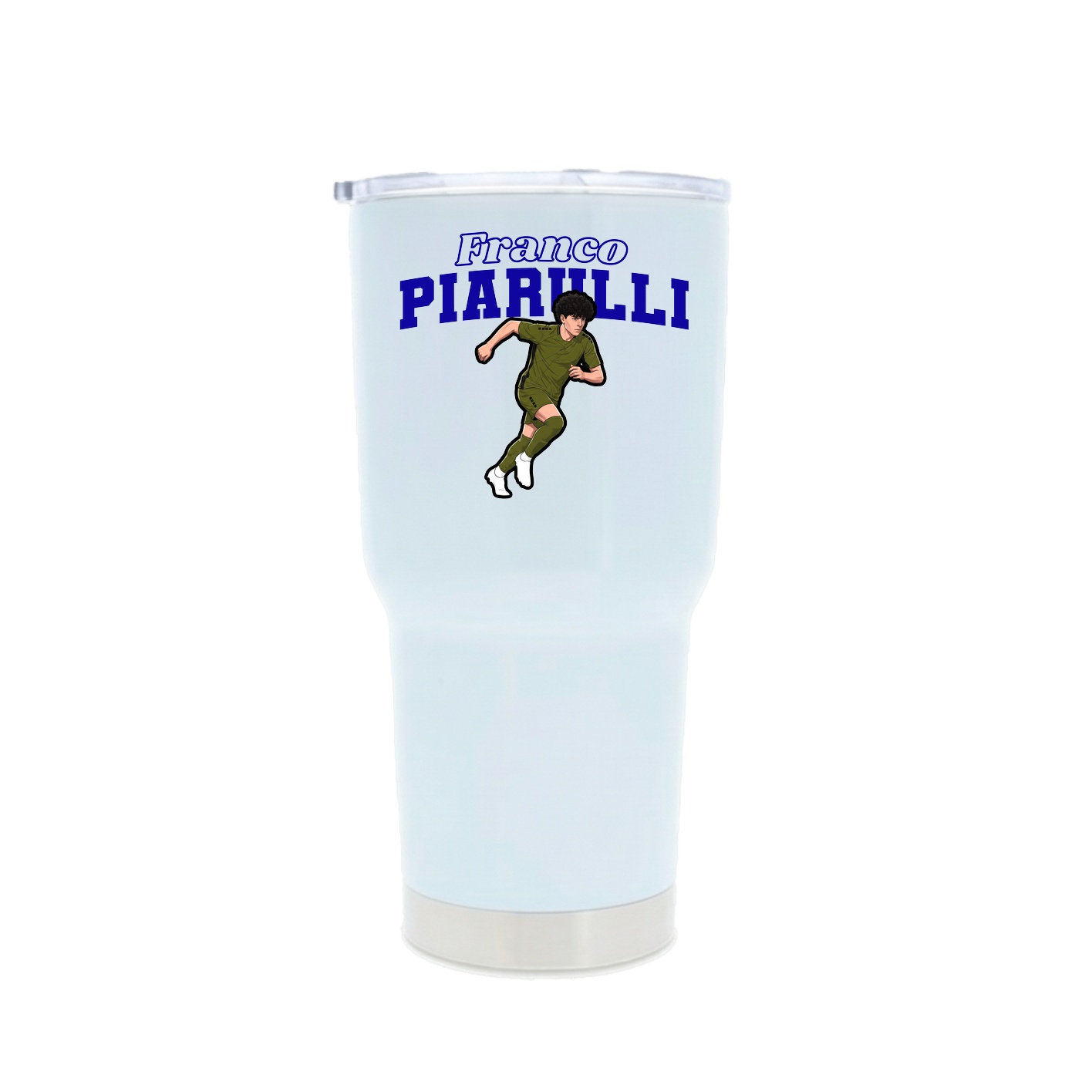 30oz Stainless Steel Tumbler — Name Arch in White