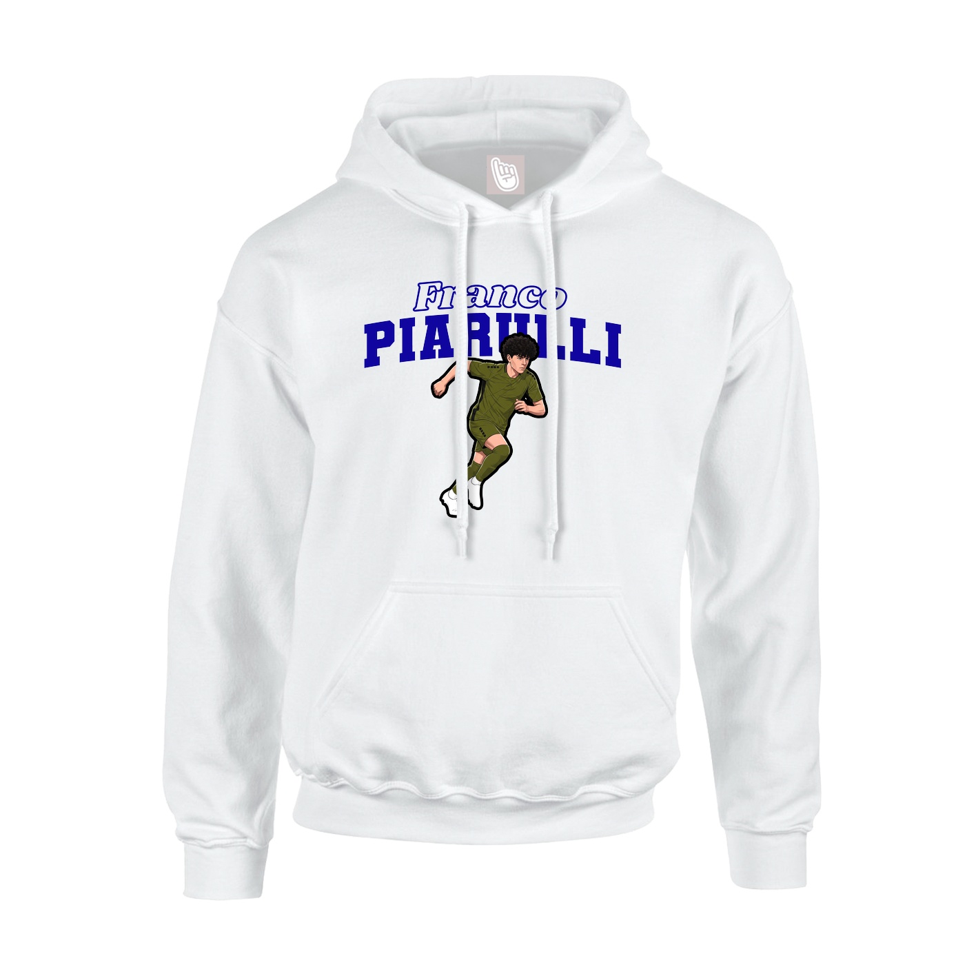 Youth Hoodie — Name Arch in White