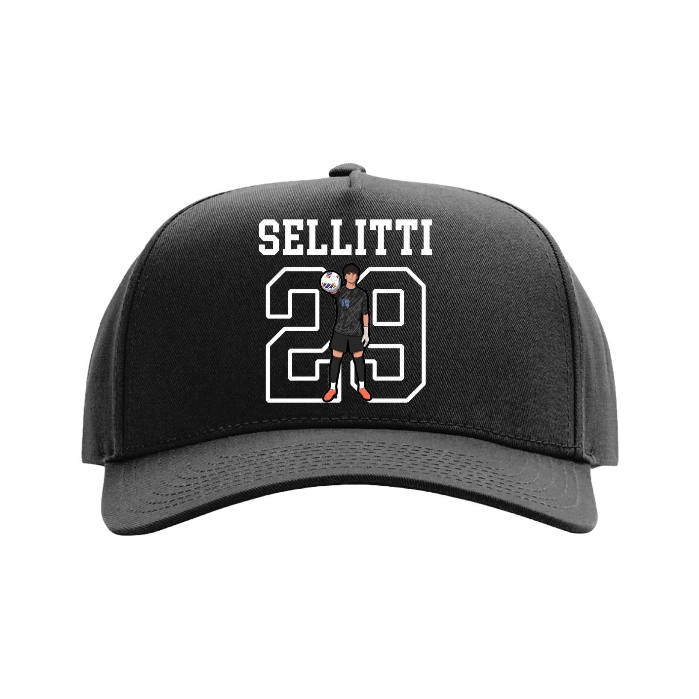 Full Fabric Five-Panel Champ Cap — Shirsey in Black