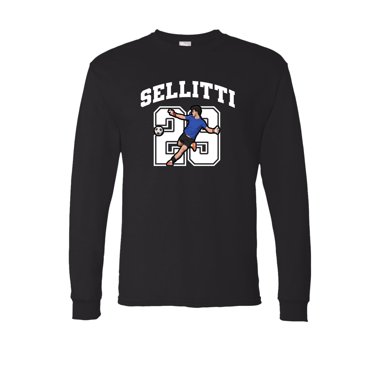 Long Sleeve Tee — Number in Black