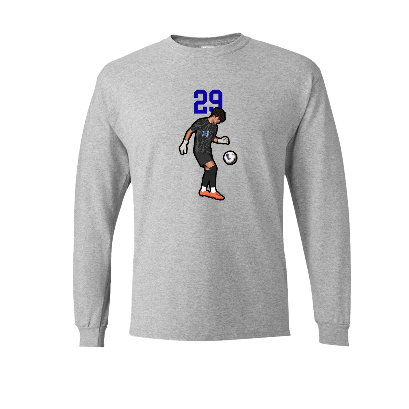 Long Sleeve Tee — Number Top in Grey