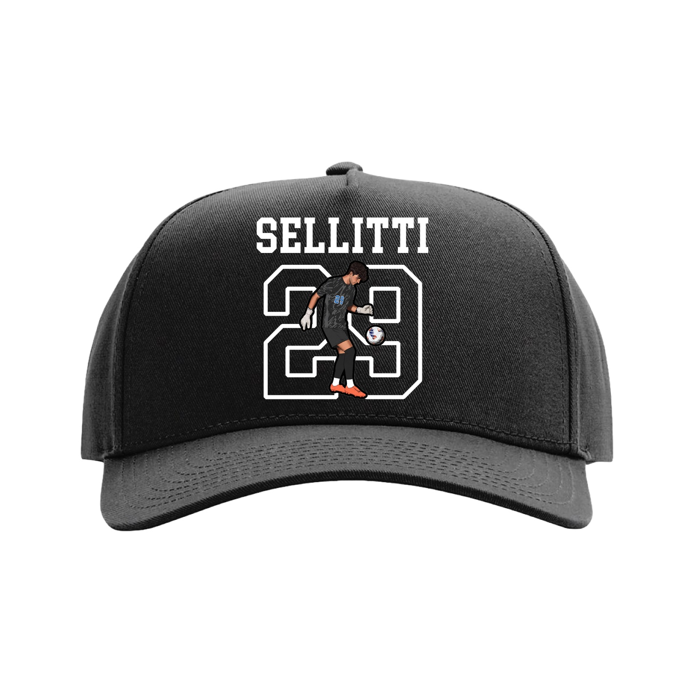 Full Fabric Five-Panel Champ Cap — Shirsey in Black