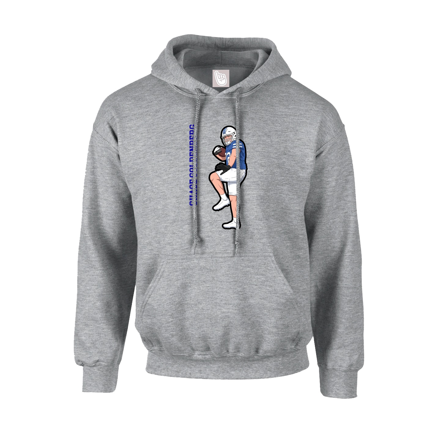 Youth Hoodie — Name Vertical in Grey