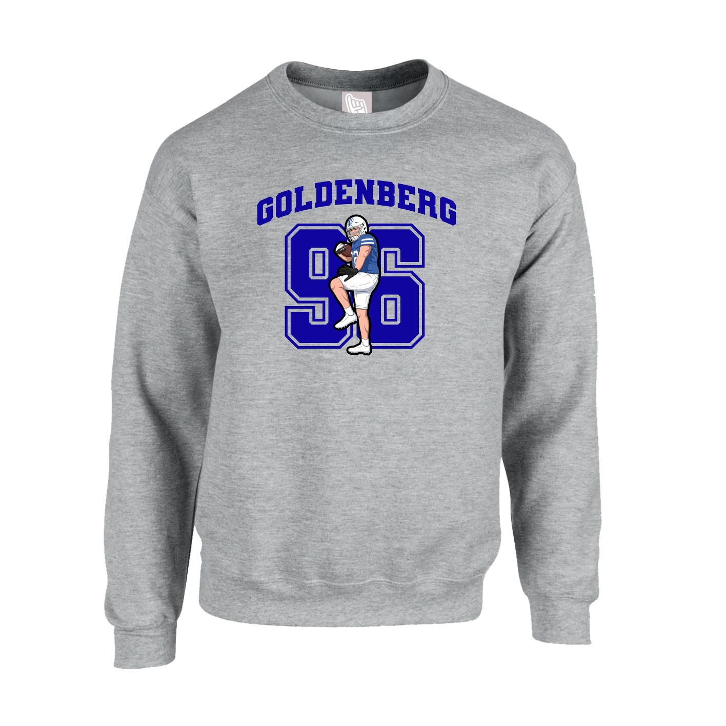 Fleece Crew — Number in Grey