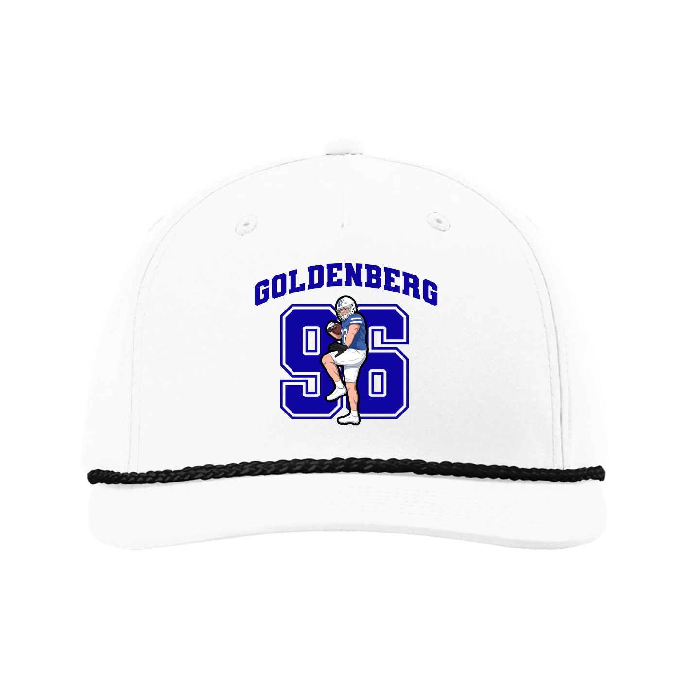 Five-Panel Classic Rope Cap — Number in White