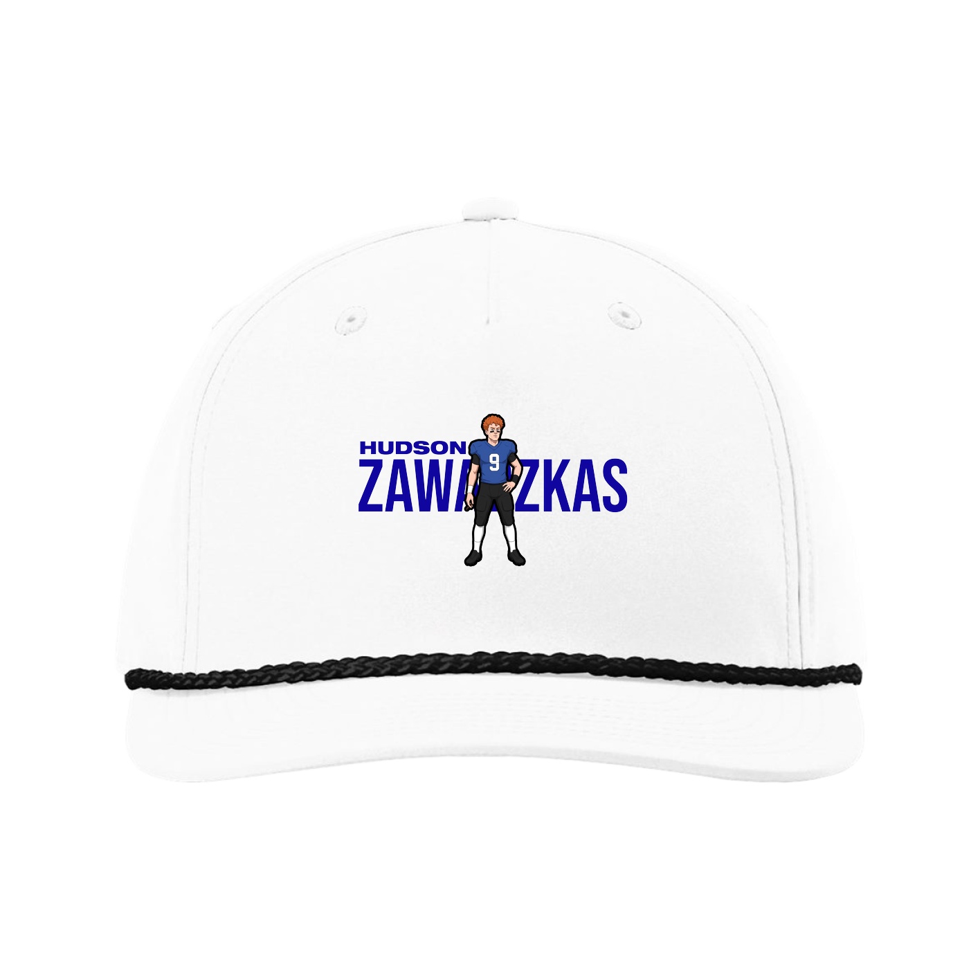 Five-Panel Classic Rope Cap — Player Name in White