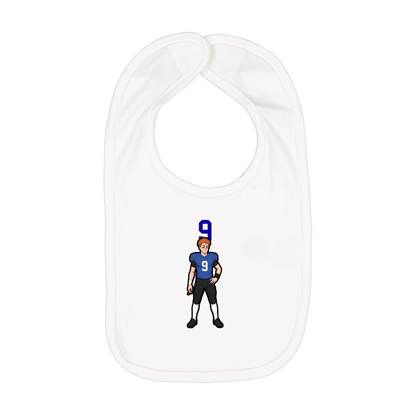 Infant Bib — Number Top in White