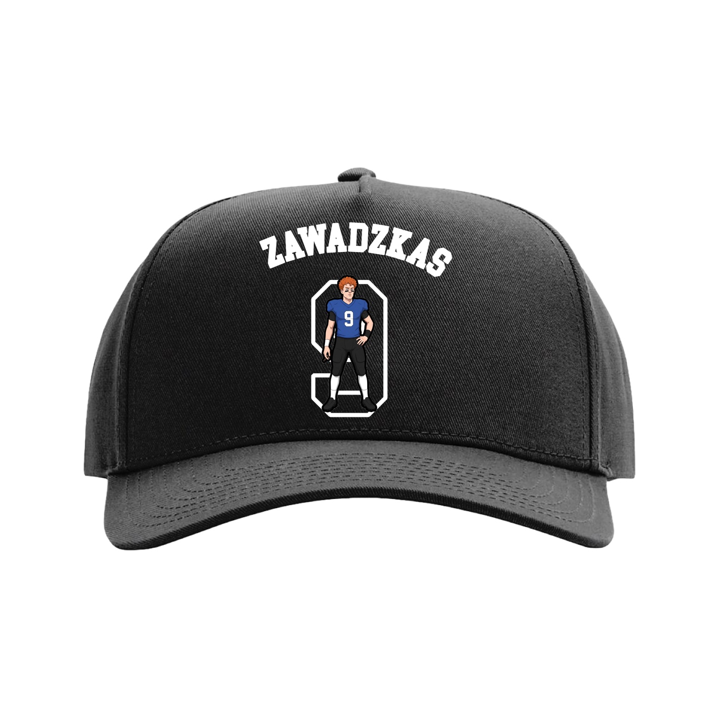 Full Fabric Five-Panel Champ Cap — Shirsey Arch in Black
