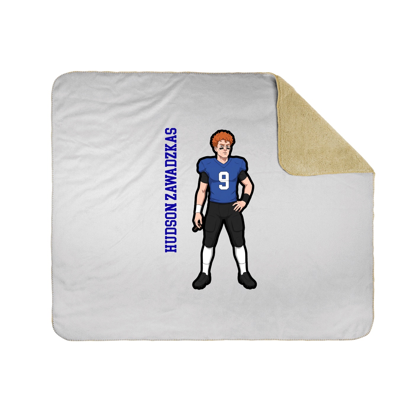 Throw Blanket — Name Vertical in White