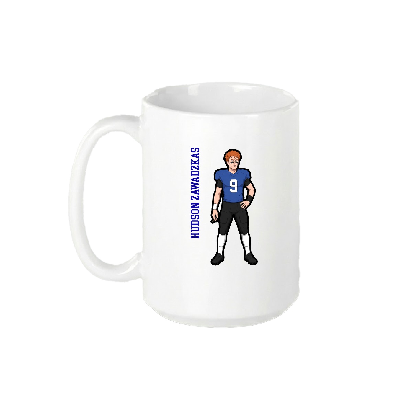 15oz Coffee Mug — Name Vertical in White