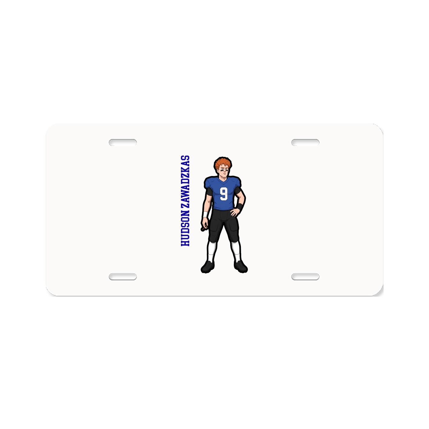 License Plate — Name Vertical in Classic