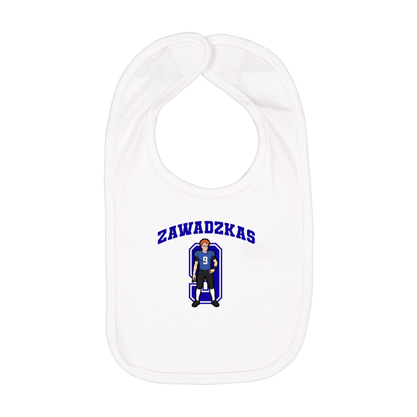 Infant Bib — Number in White