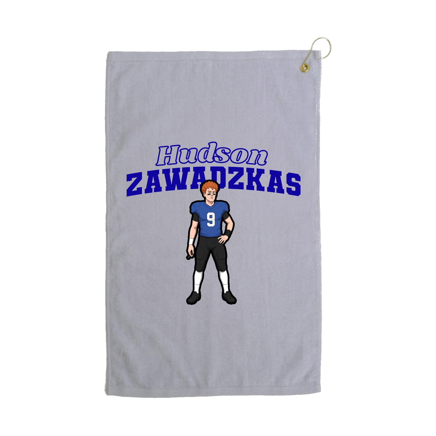 Golf Towel — Name Arch in Grey