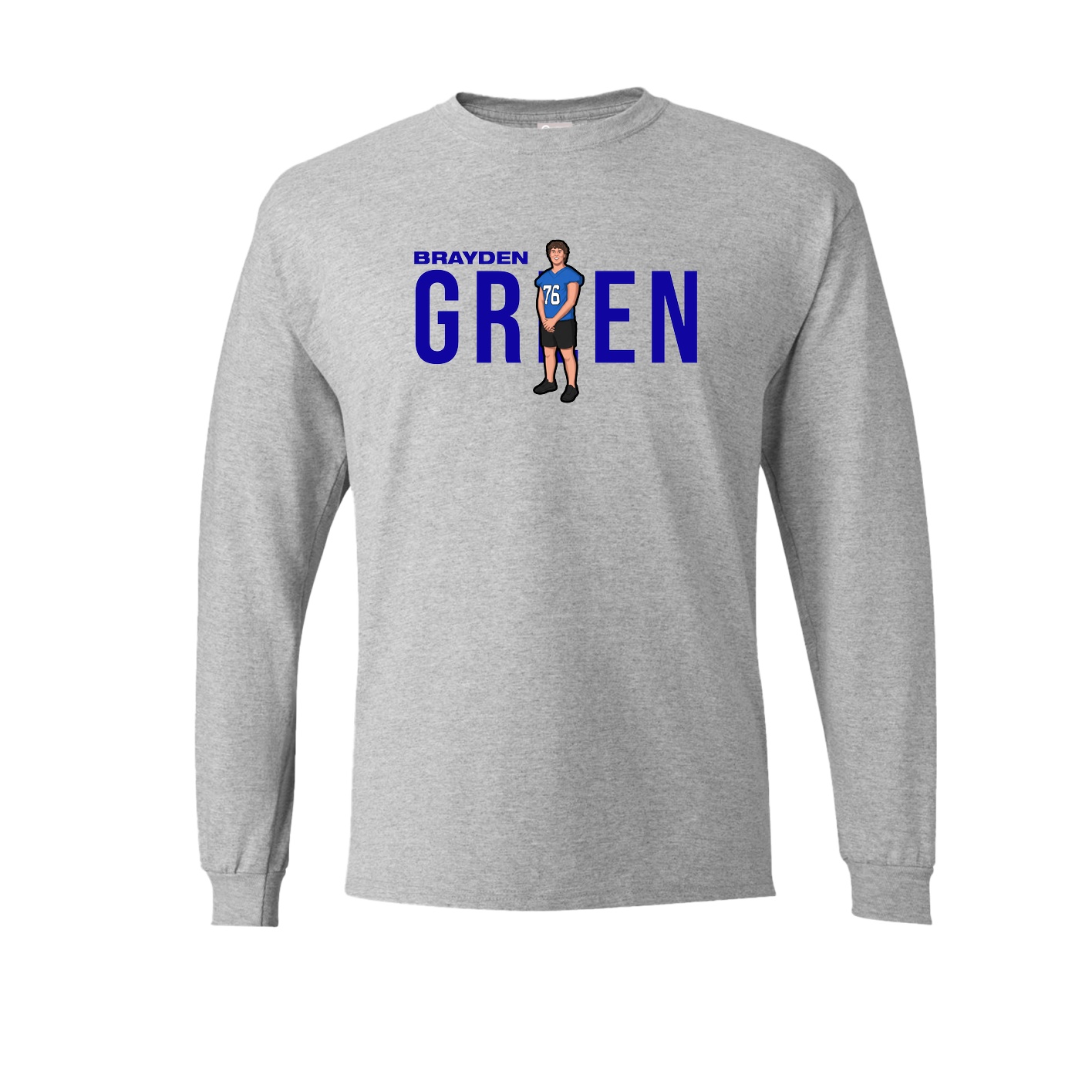 Long Sleeve Tee — Player Name in Grey