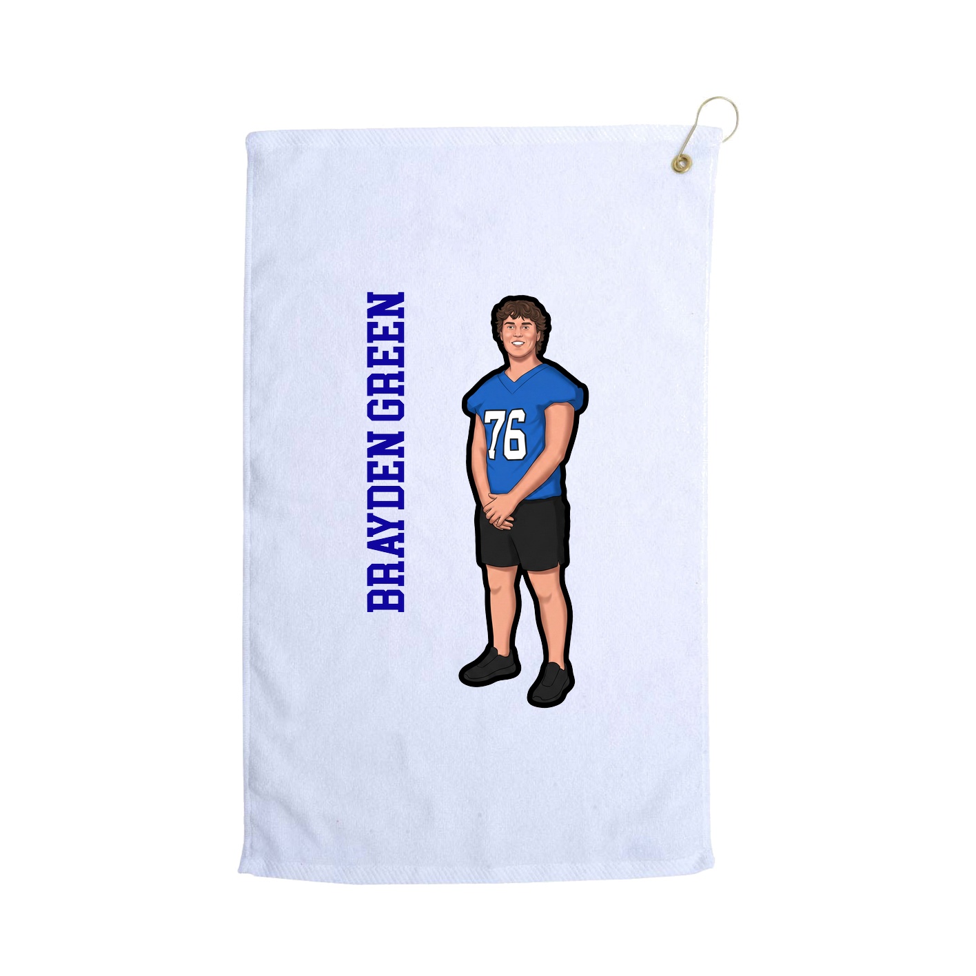 Golf Towel — Name Vertical in White