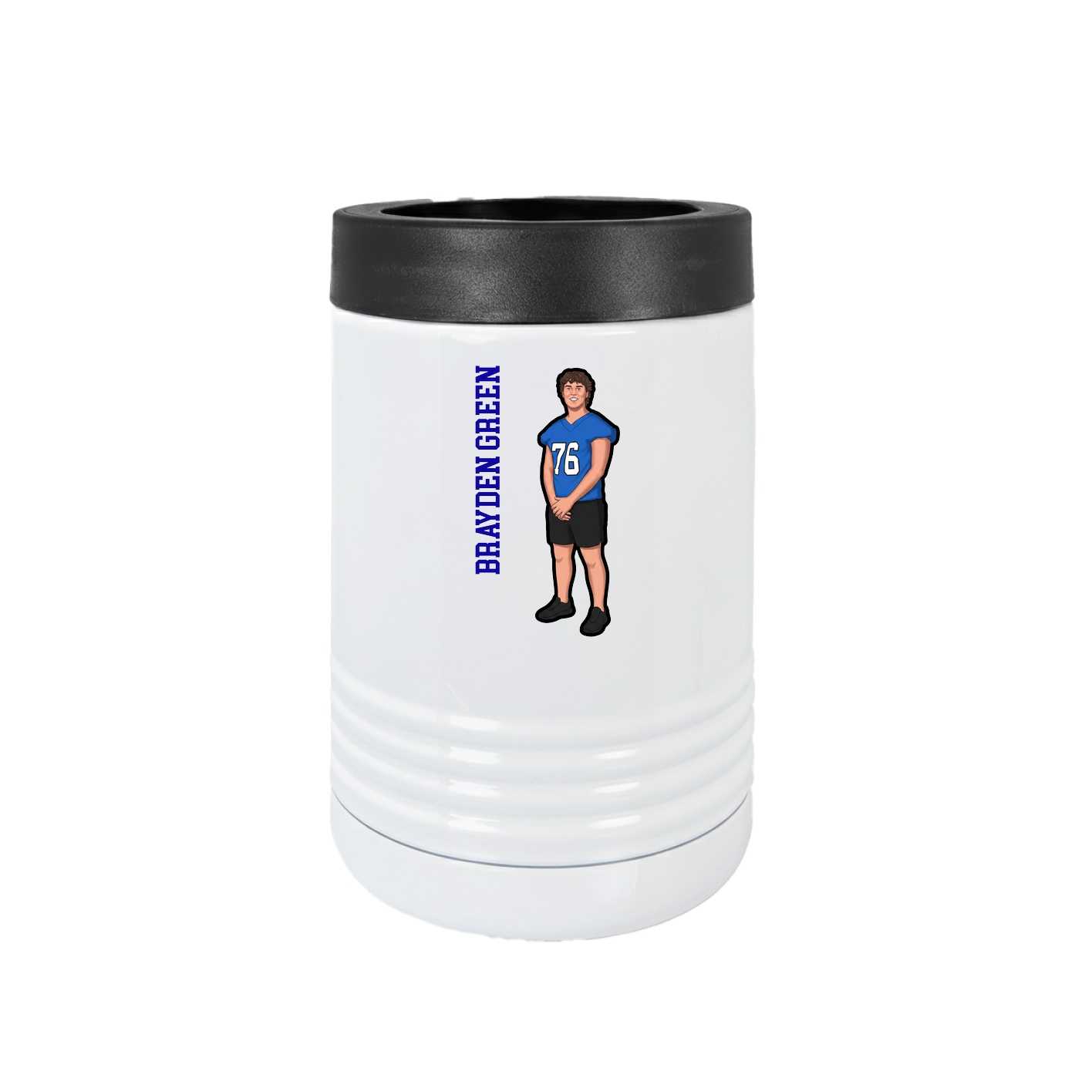 Beverage Holder — Name Vertical in White