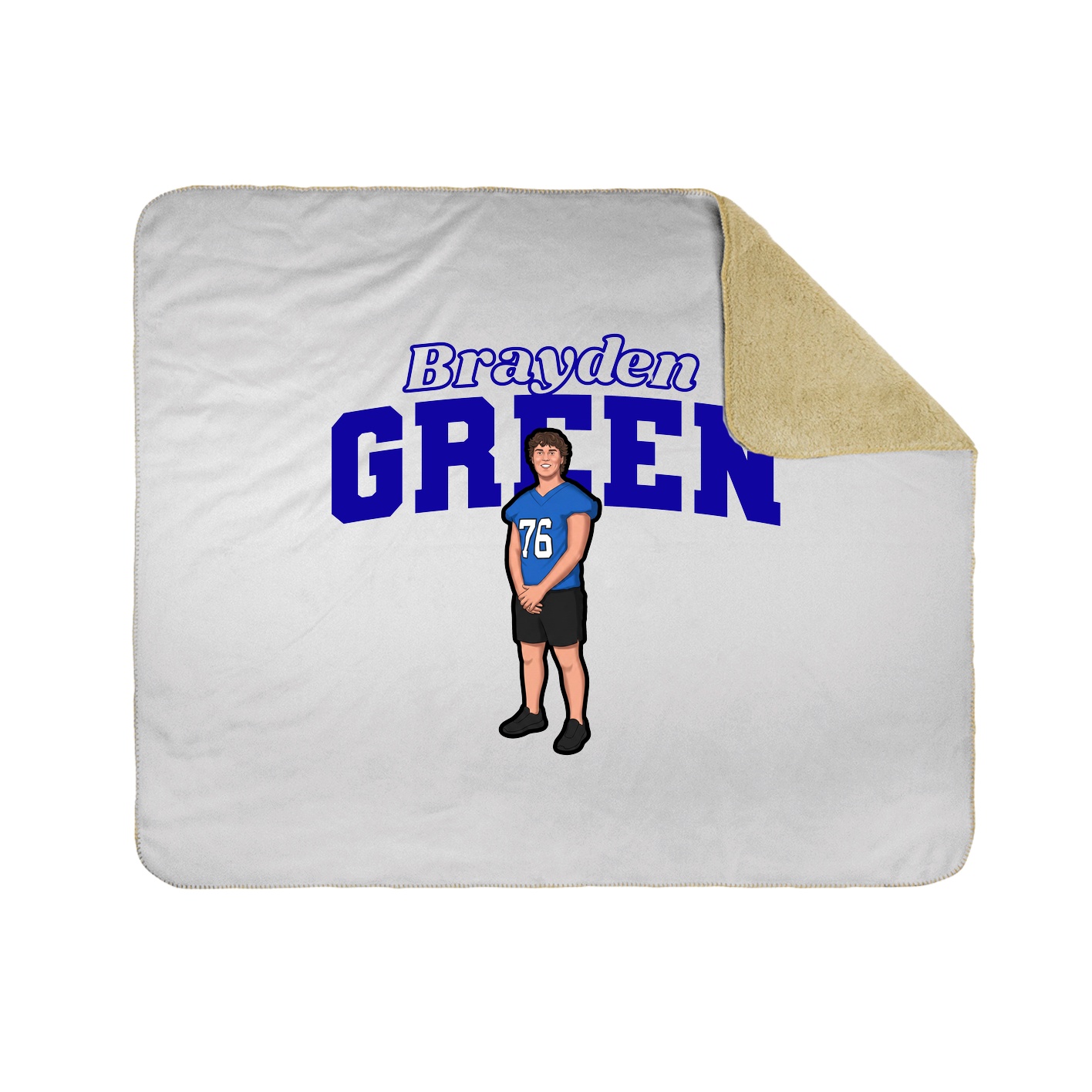 Throw Blanket — Name Arch in White