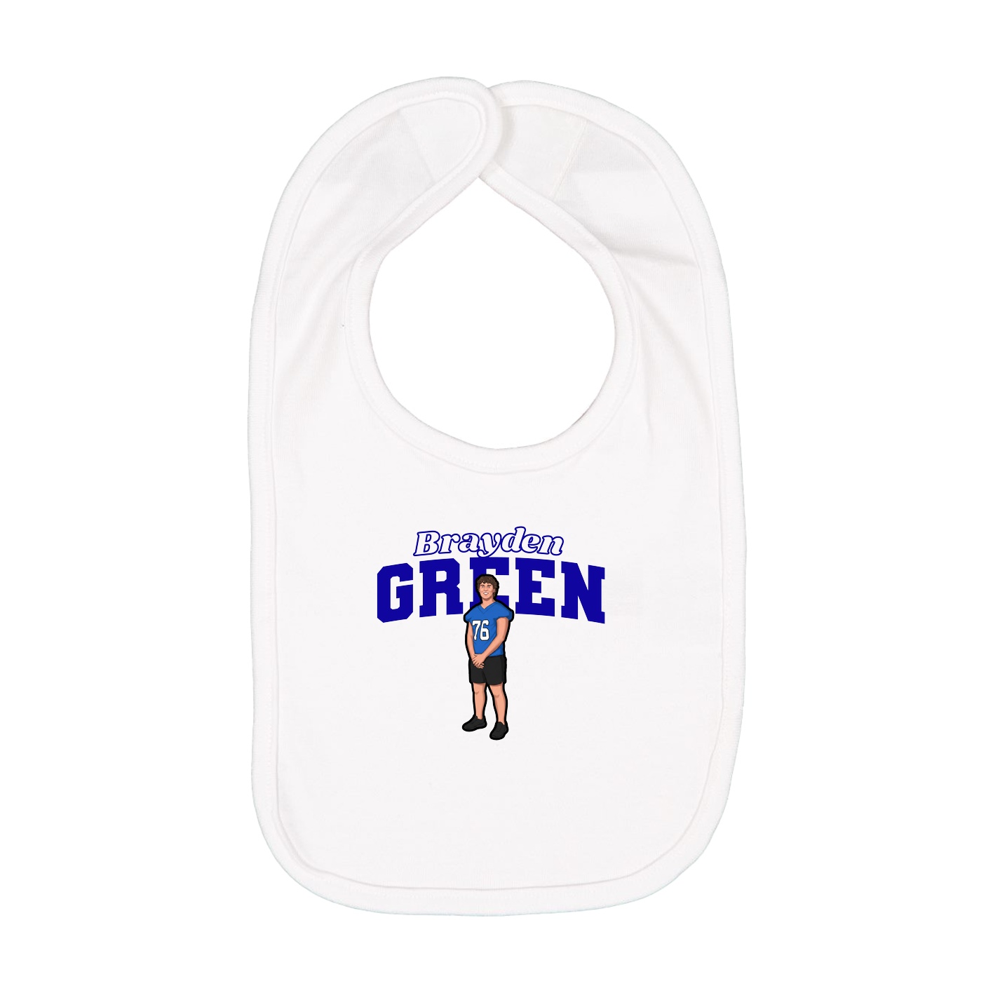 Infant Bib — Name Arch in White