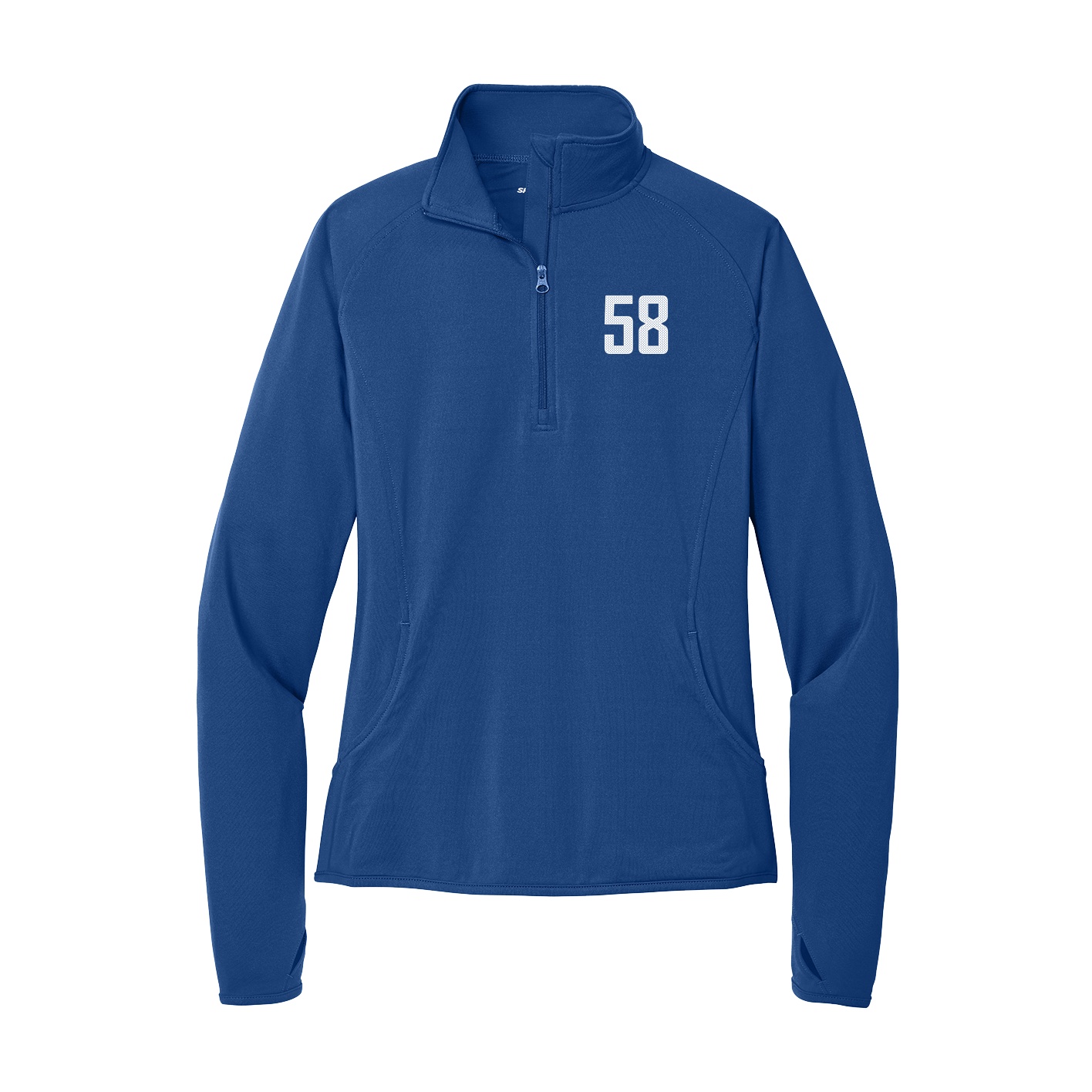 Women's Q-Zip Pullover — Front Shirsy in Royal