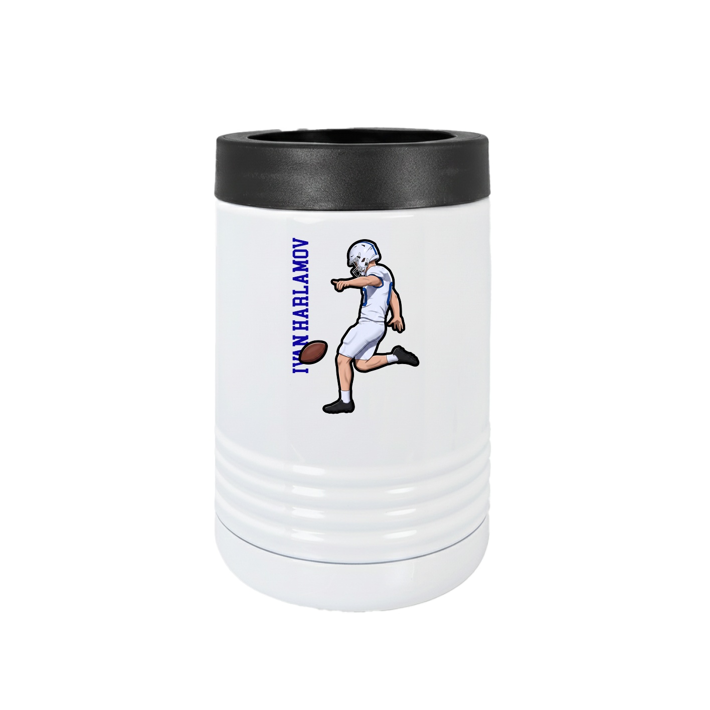 Beverage Holder — Name Vertical in White