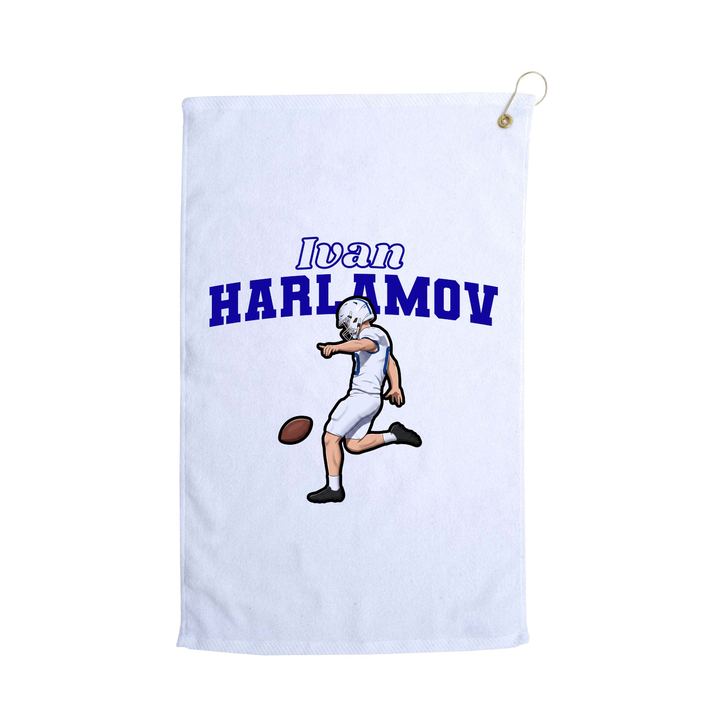 Golf Towel — Name Arch in White