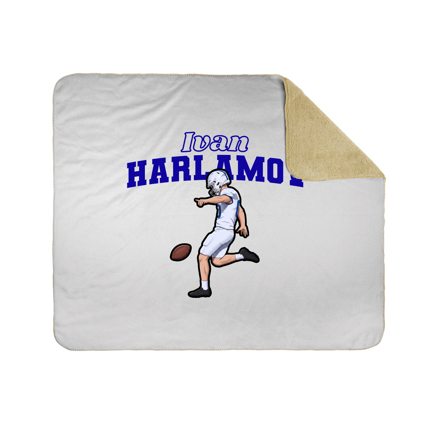 Throw Blanket — Name Arch in White