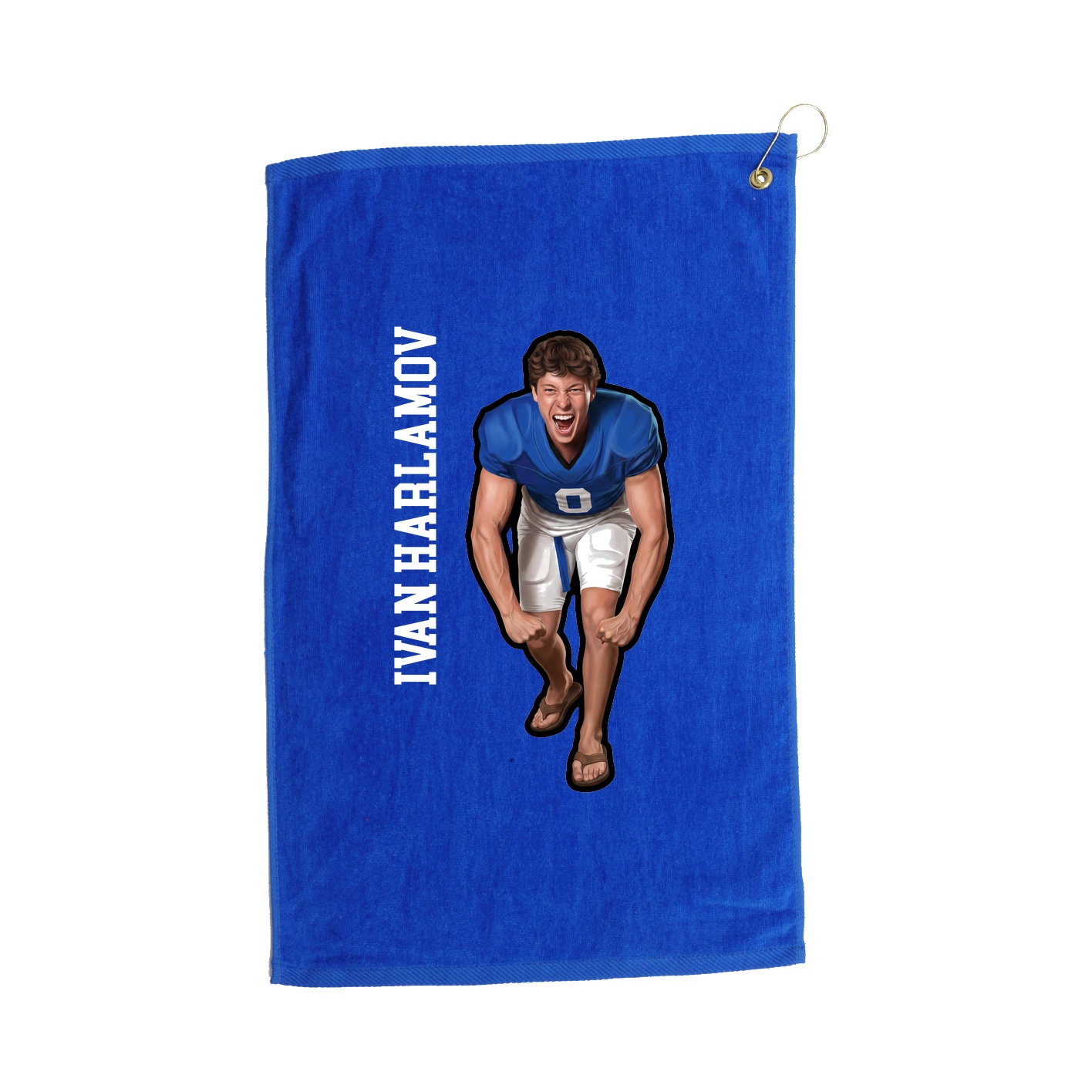 Golf Towel — Name Vertical in Royal