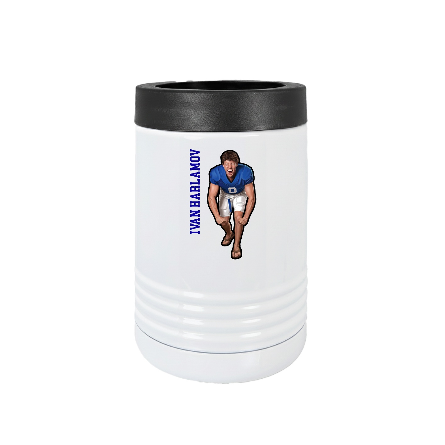 Beverage Holder — Name Vertical in White