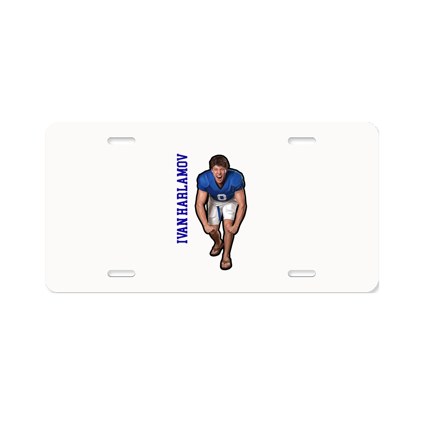 License Plate — Name Vertical in Classic