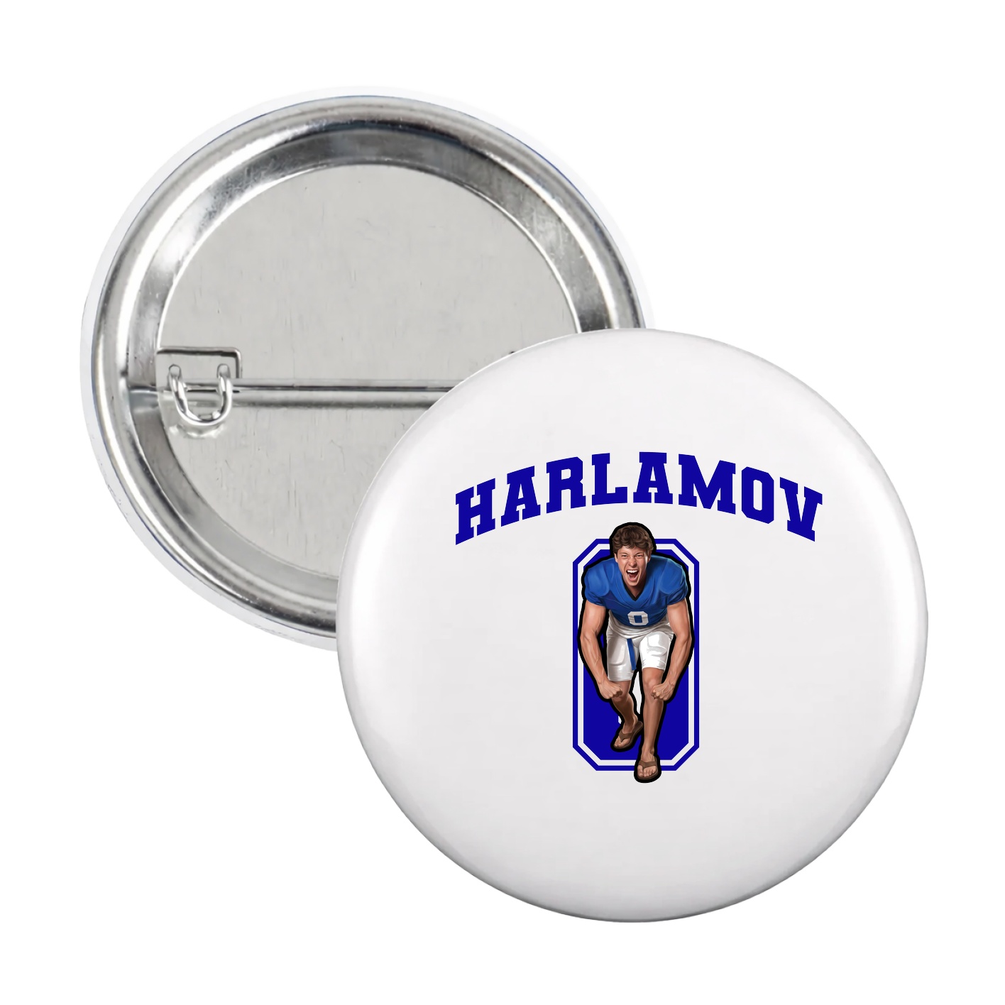 Game Day Button — Number in White