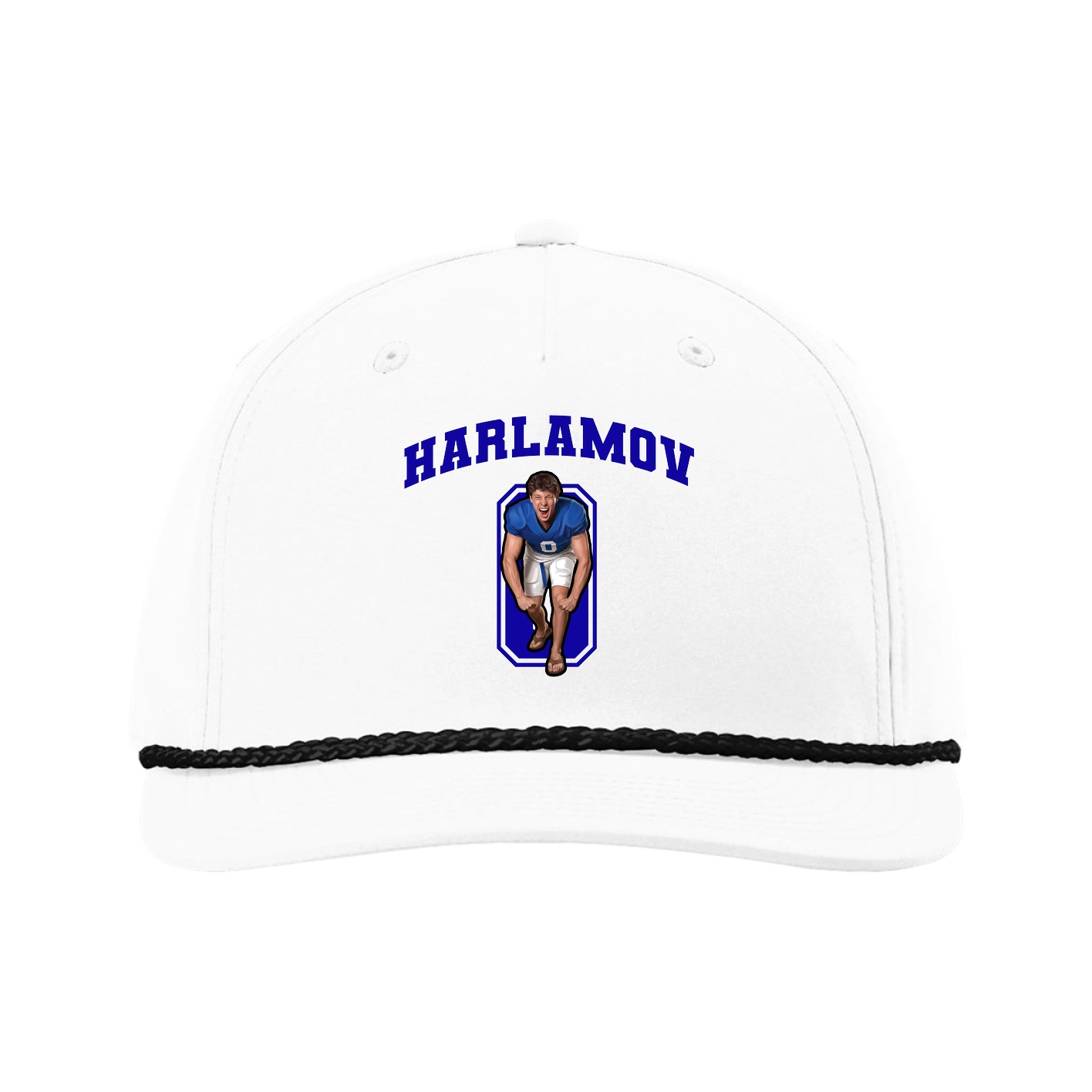 Five-Panel Classic Rope Cap — Number in White