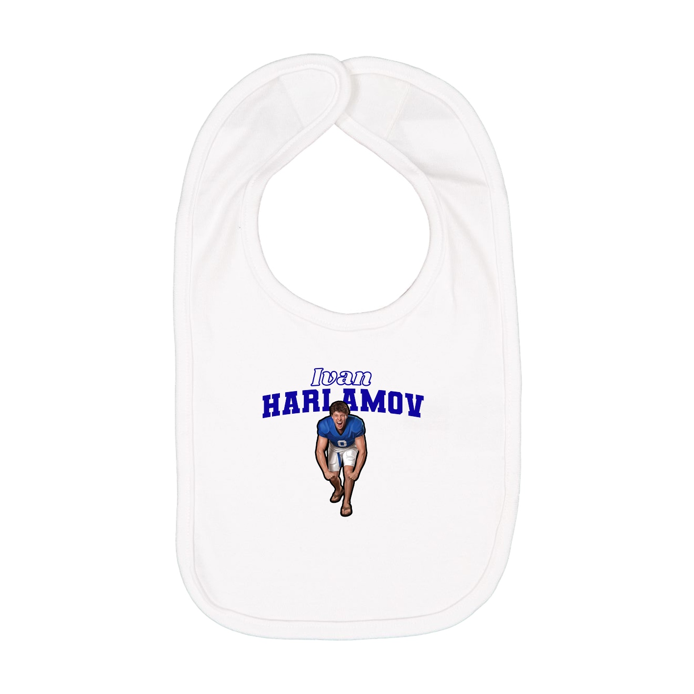 Infant Bib — Name Arch in White