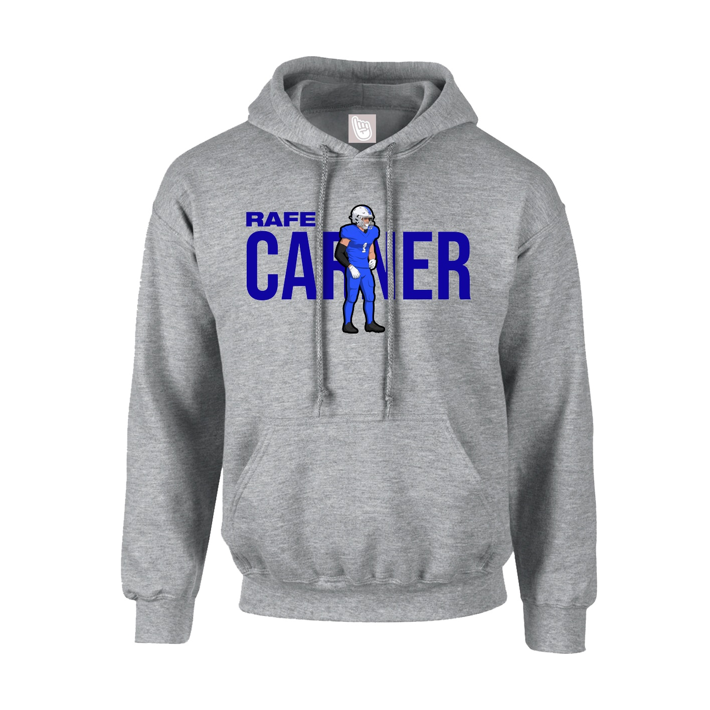 Youth Hoodie — Player Name in Grey