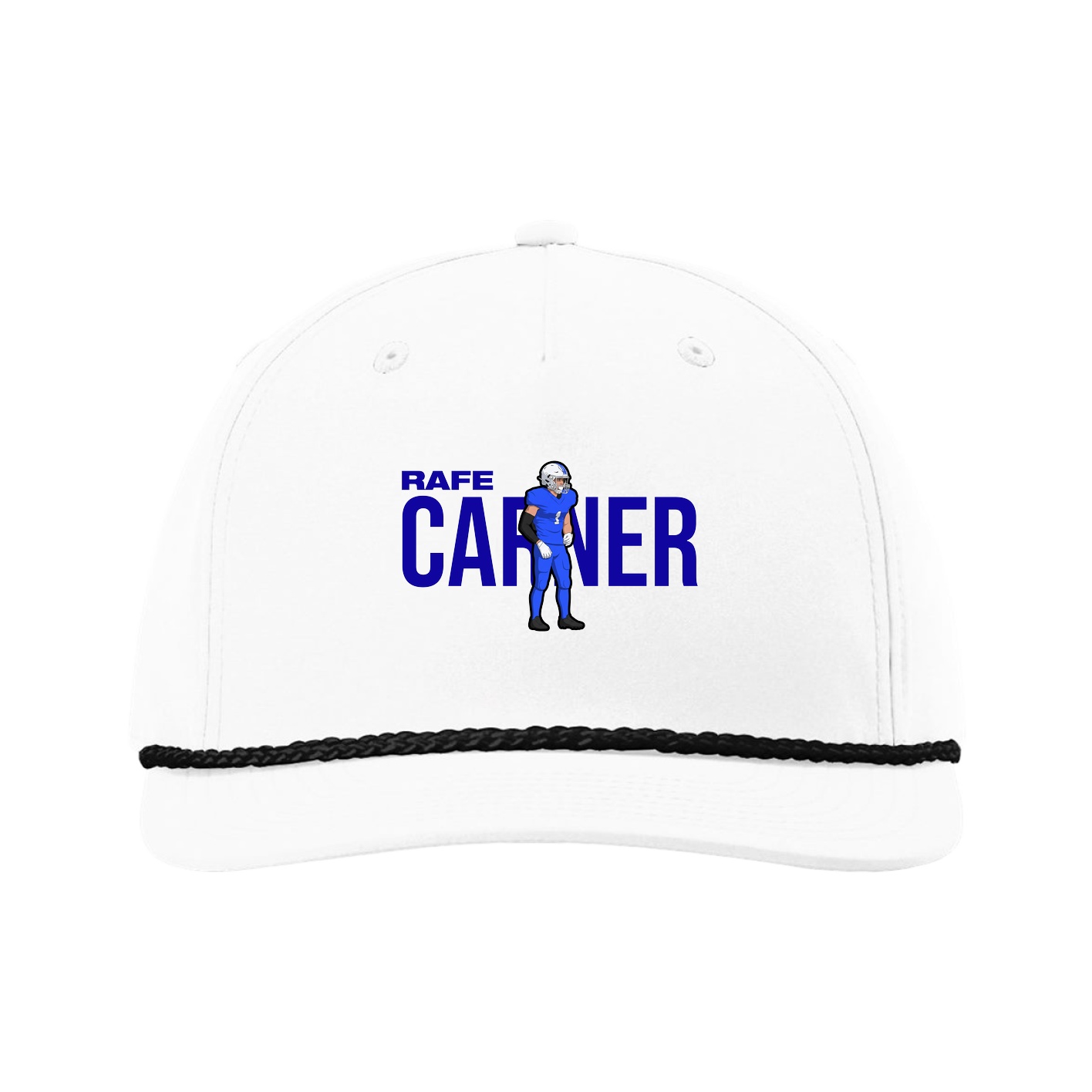 Five-Panel Classic Rope Cap — Player Name in White