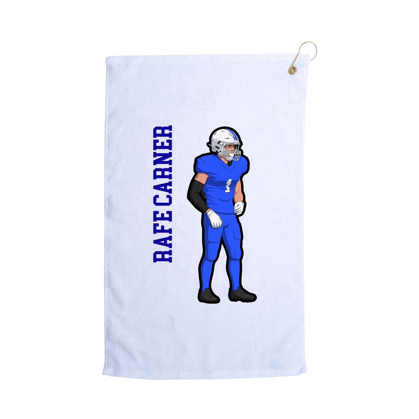Golf Towel — Name Vertical in White