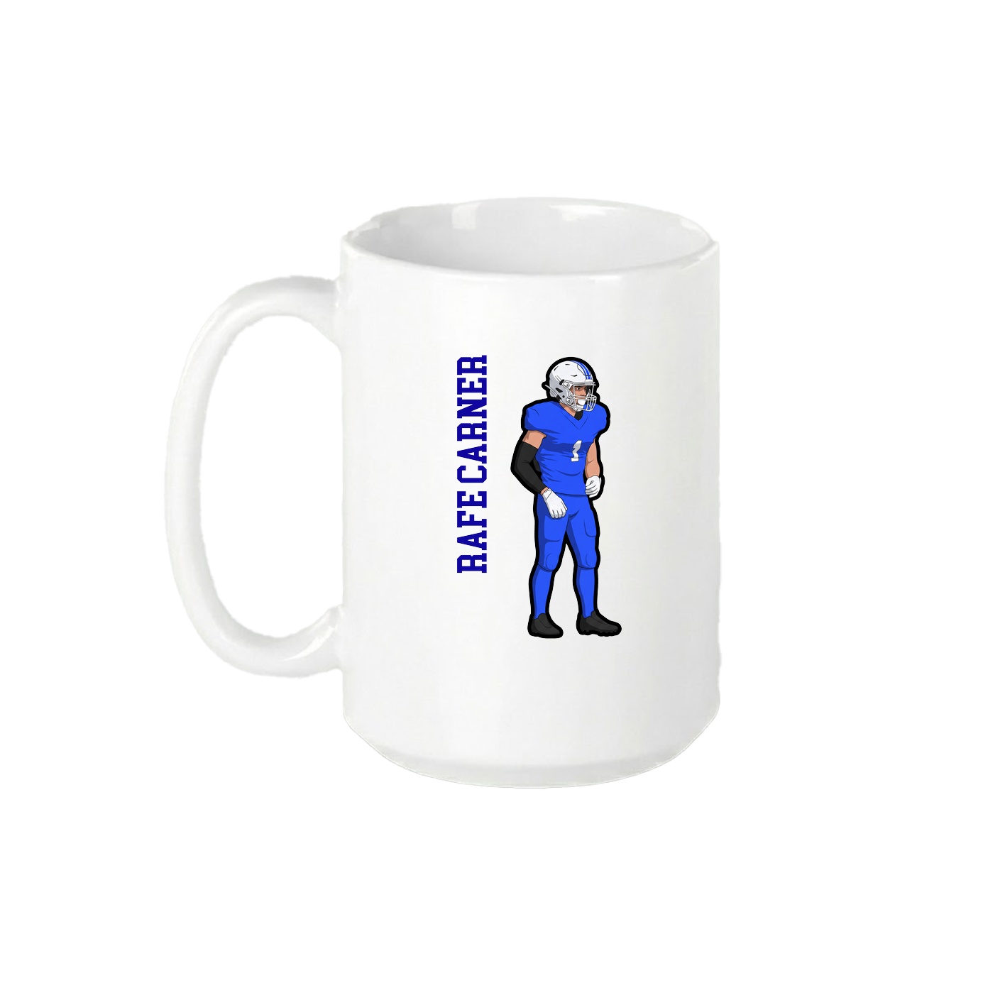 15oz Coffee Mug — Name Vertical in White