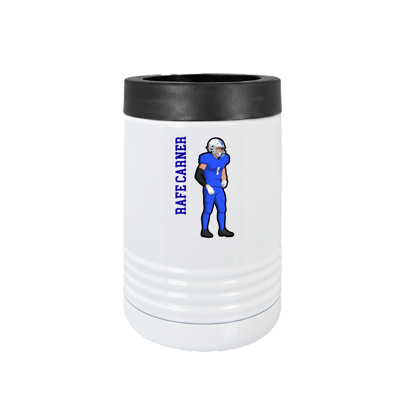 Beverage Holder — Name Vertical in White