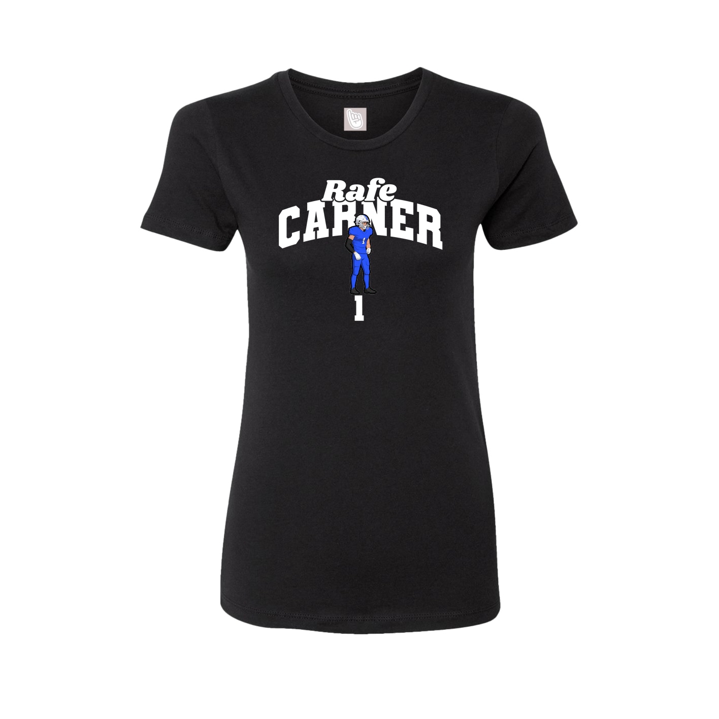 Fitted Women's Tee — Signature Arch in Black