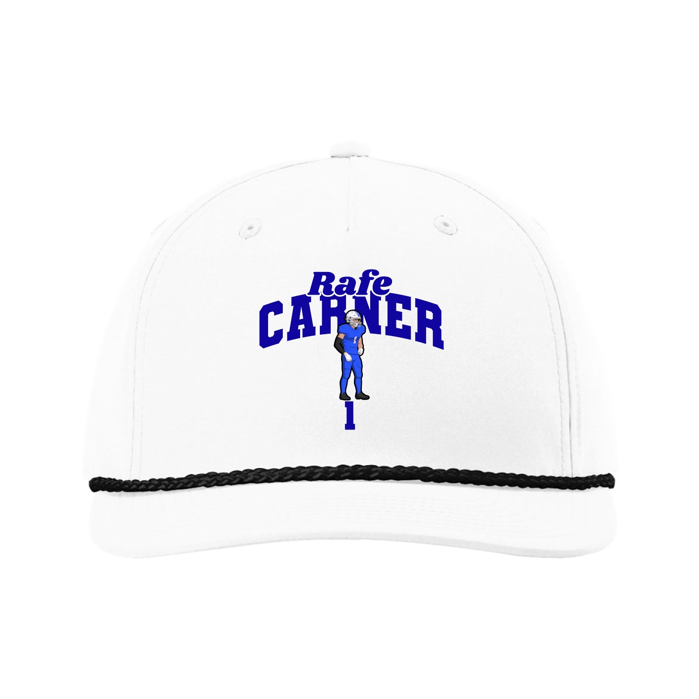 Five-Panel Classic Rope Cap — Signature Arch in White