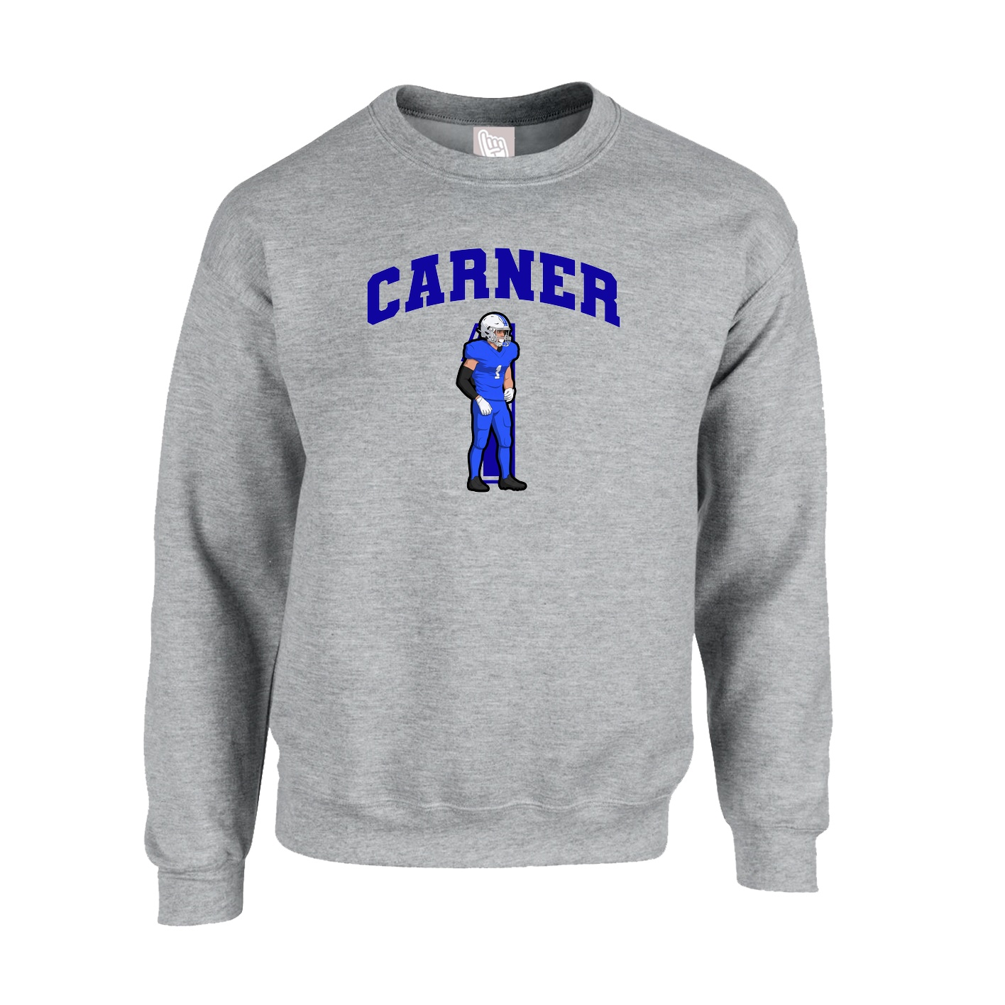 Fleece Crew — Number in Grey