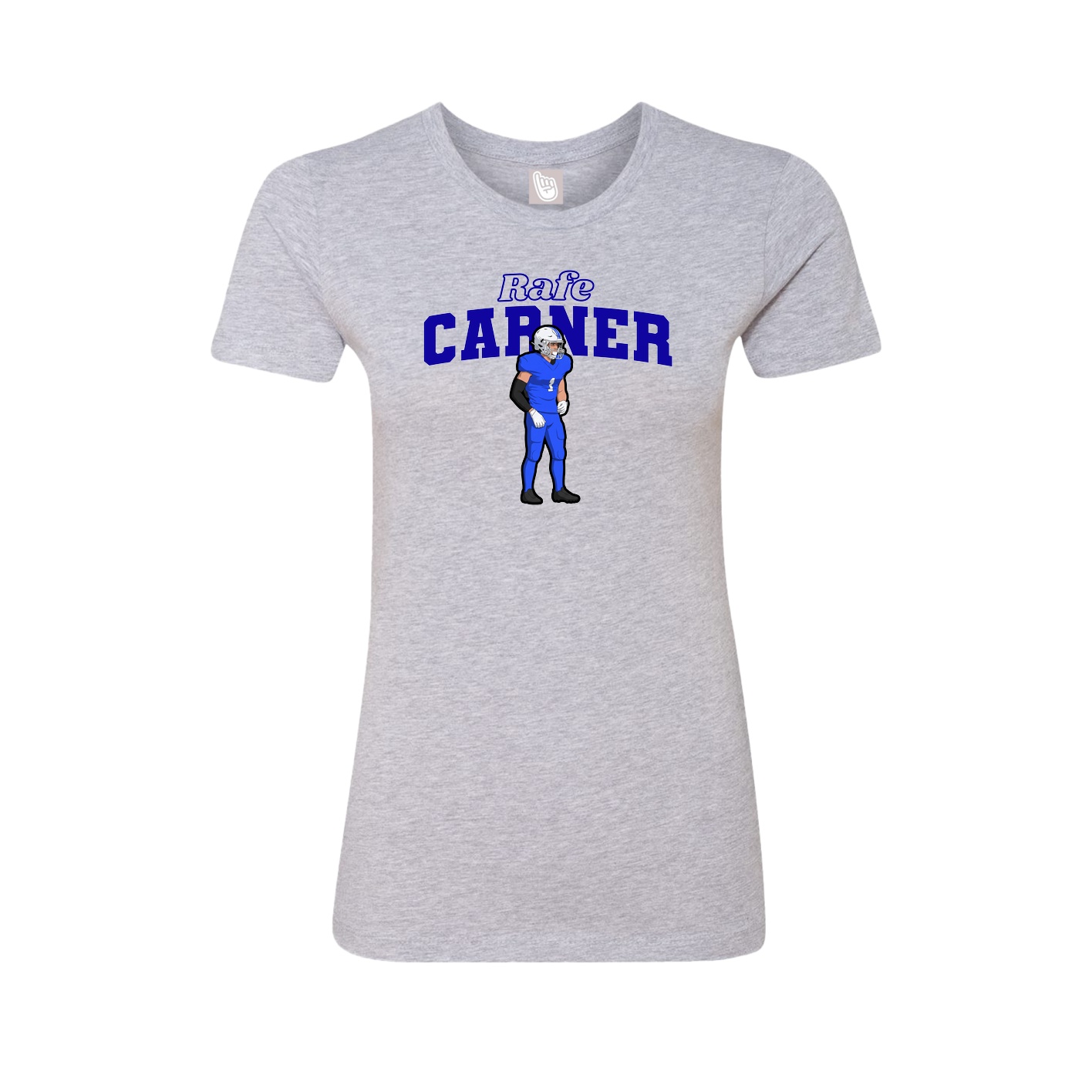 Fitted Women's Tee — Name Arch in Grey