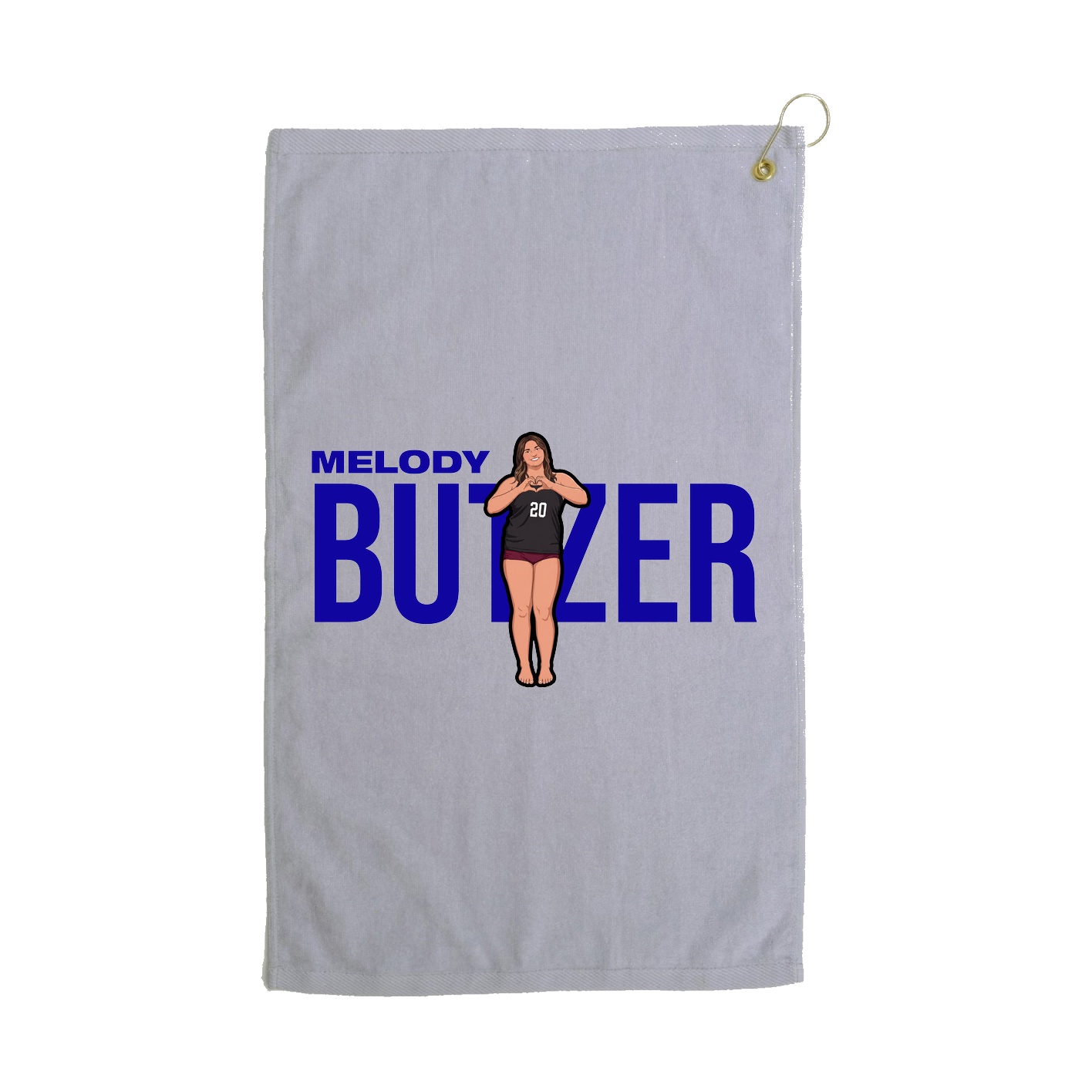 Golf Towel — Player Name in Grey