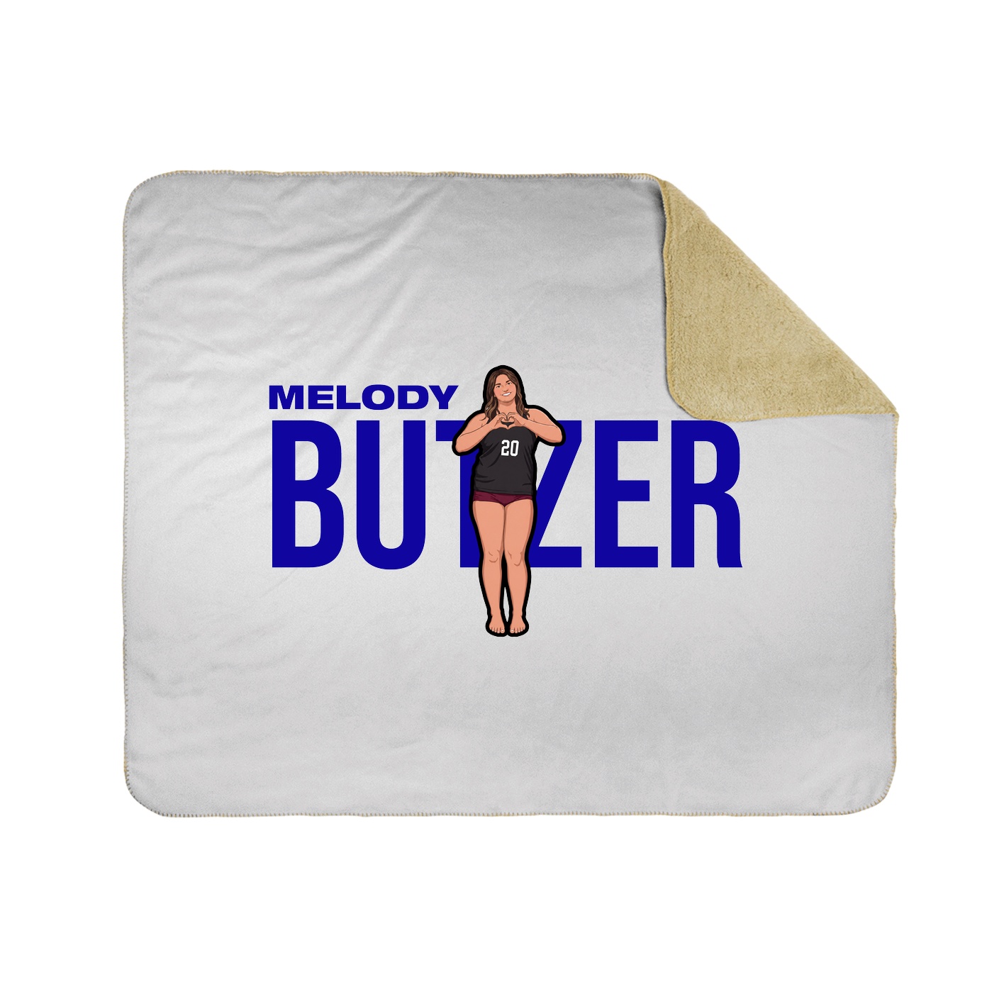 Throw Blanket — Player Name in White