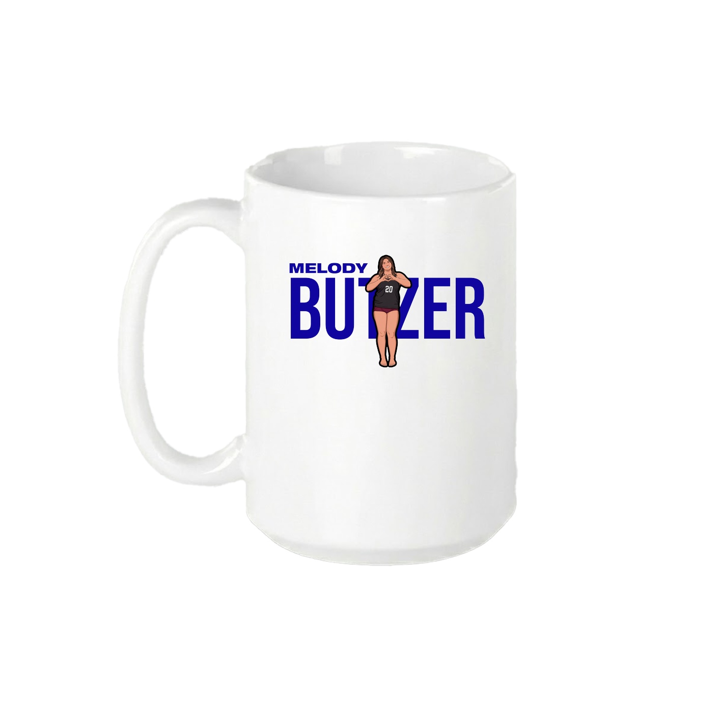 15oz Coffee Mug — Player Name in White