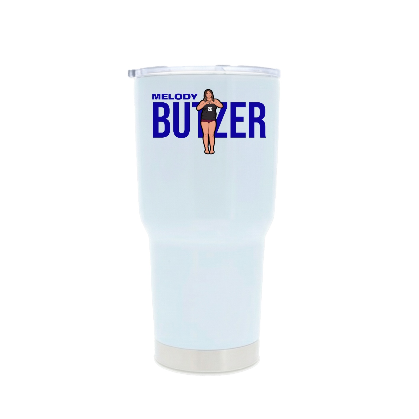 30oz Stainless Steel Tumbler — Player Name in White