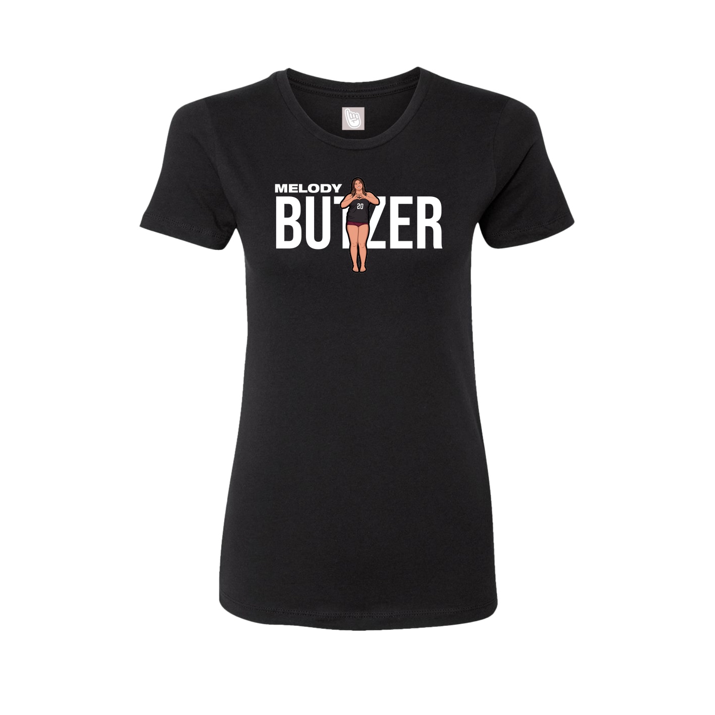 Fitted Women's Tee — Player Name in Black