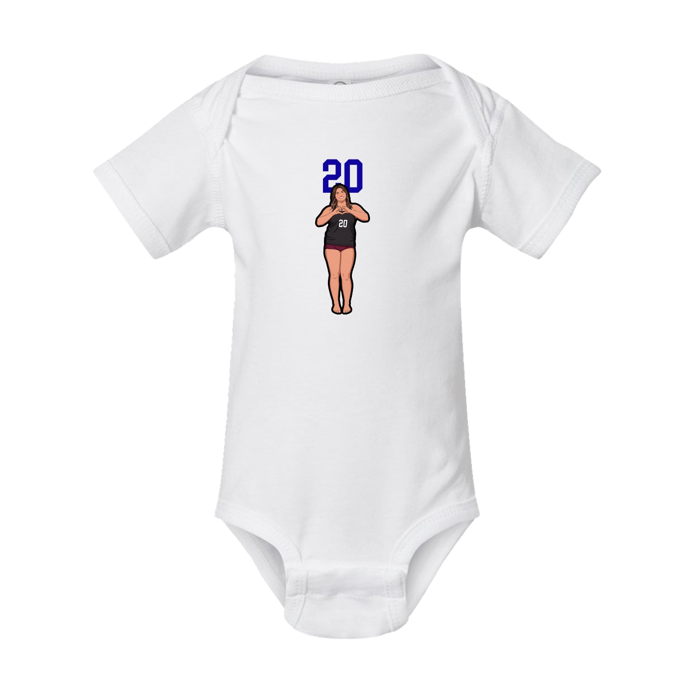 Baby Onesie — Number Top in White