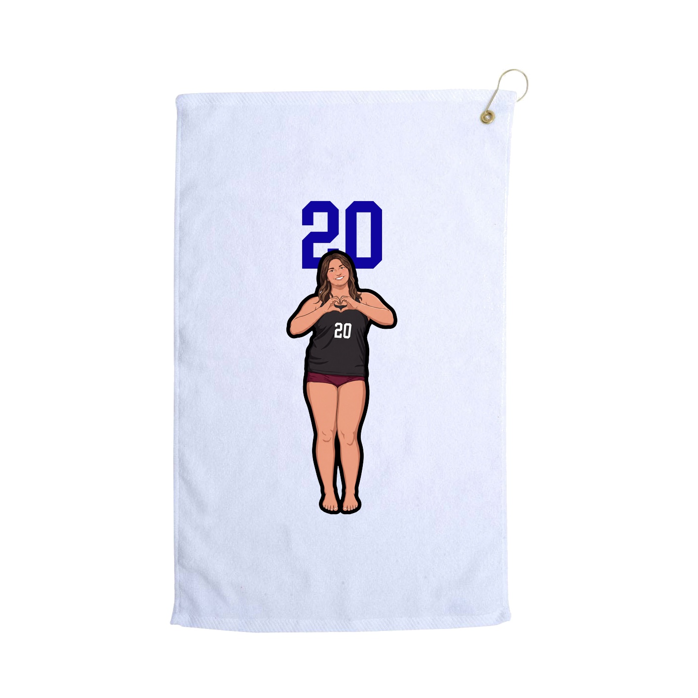 Golf Towel — Number Top in White