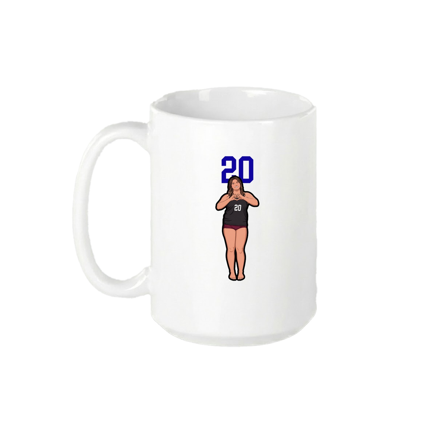 15oz Coffee Mug — Number Top in White