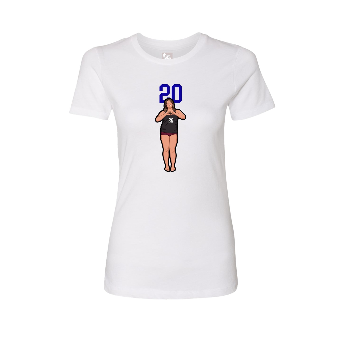 Fitted Women's Tee — Number Top in White